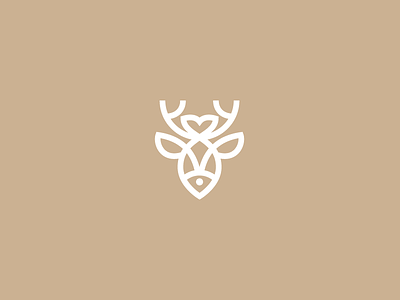 Fish and deer antlers deer eco fishing forest hike logo logotype nature river