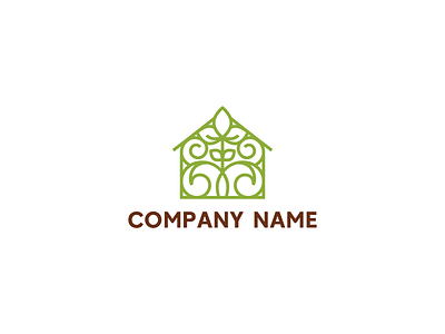 Eco house eco flowers house logo logotype nature plants products