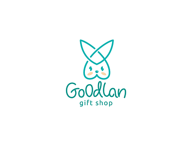Goodlan character cute ears gifts hare heart logo logotype love modern monoline rabbit