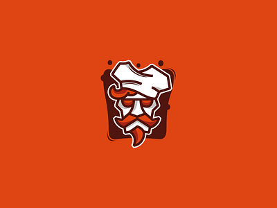 Devil's chef cook cooking delicious devil fire fry grill hell logo logotype restaurant rock and roll underworld