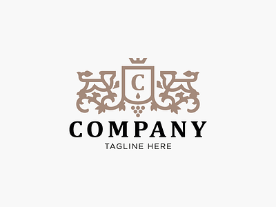 Coat of arms with lions and grapes coat of arm heraldry lion logo logotype luxury shield wine
