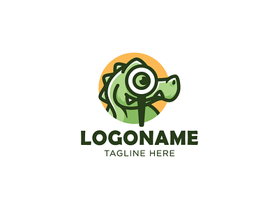 Cute Crocodile Logo With Magnifying Glass alligator character crocodile logo logotype search tourism travel