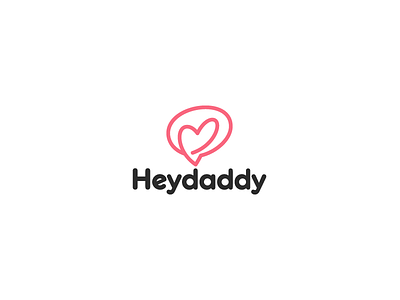 Heydaddy chat heart logo logotype love minimalism monoline sex