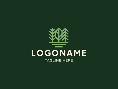 Forest And Feather Logo eco feather forest logo logotype minimalism monoline nature tourism travel tree