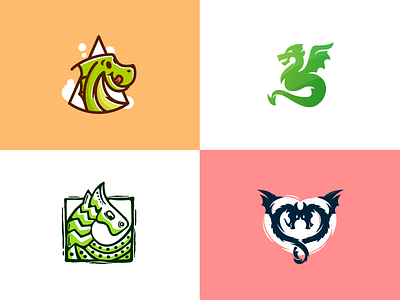 Dragon logo collection character design dragon logo logotype nature