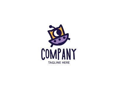 Cute Alien Ship alien character cute logo logotype ship space