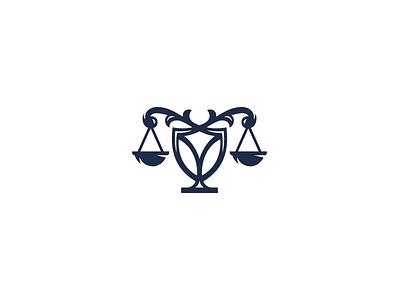 Scales And Shield For Lawyer Logo