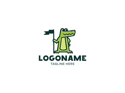 Crocodile Traveler Logo alligator cartoon character crocodile logo logotype nature reptile tourism travel traveler