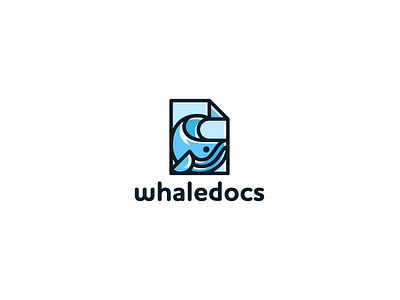 Whaledocs character clip doc document logo logotype paper pin whale