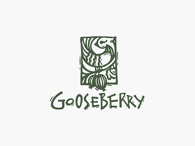 Gooseberry berry bird eco furniture gooseberry illustration logo logotype nature stamp