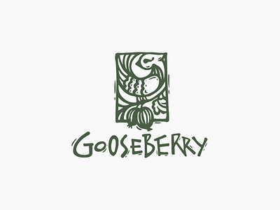 Gooseberry berry bird eco furniture gooseberry illustration logo logotype nature stamp