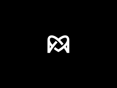 M Monogram With Heart Logo heart letter lettering like logo logotype m minimalism monogram smm type typography