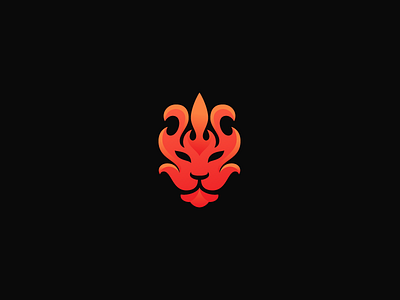 Fire lion logo animal asia fire king lion logo logotype ornament zoo