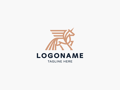 Unicorn Logo horse logo logotype minimalism nature pegas unicorn