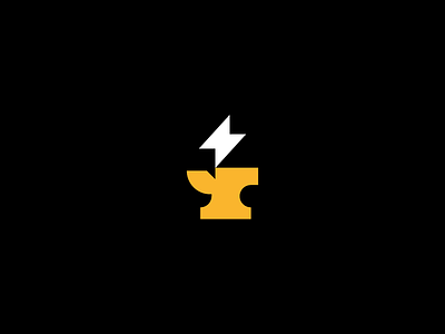 Hephaestus anvil blacksmith energy hephaestus iron lightning logo logotype