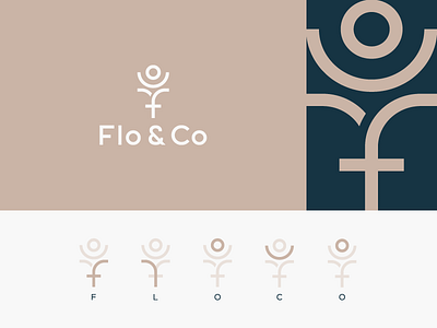 Flo & Co florist flowers letter logo logotype minimalism nature typography