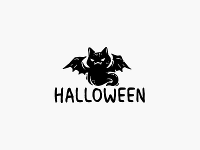 Halloween bat cat character ghost halloween logo logotype vampire