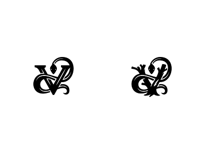 Snake and letter V letter logo logotype luxory monogram nature premium snake tree v