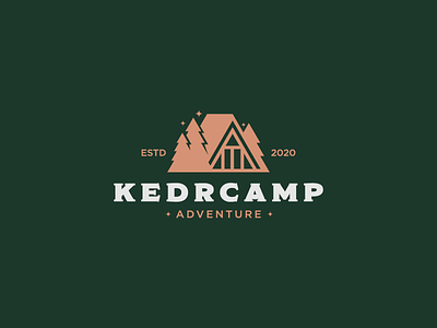 Kedrcamp camp camping forest hiking home house logo logotype nature tourism