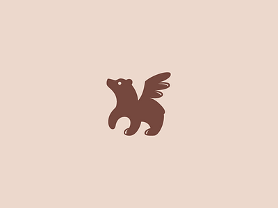 Flying Bear bear bird character fly logo logotype minimalism nature wings zoo