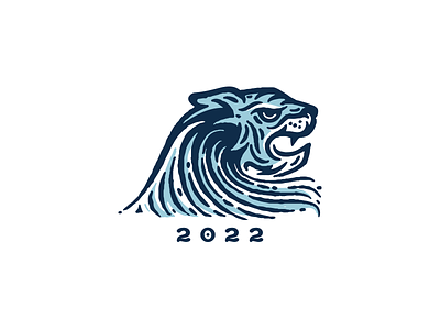 Water Tiger character logo logotype sea tiger water wave