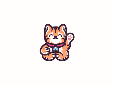 Inviting Tiger Logo cat character japan logo logotype maneki tiger