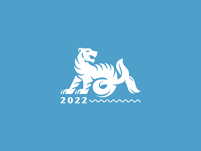 Water tiger 2022 character logo logotype nature new year tiger water