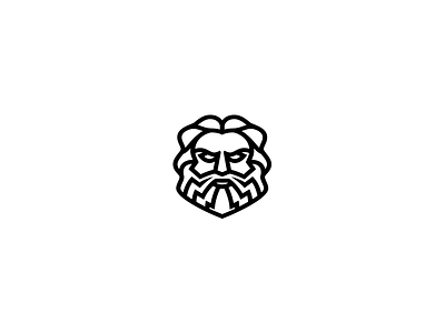 Zeus barbershop beard character god lightning logo logotype man minimalism zeus
