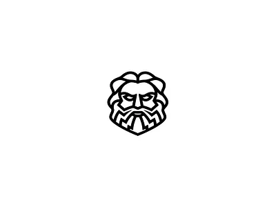 Zeus barbershop beard character god lightning logo logotype man minimalism zeus