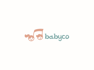 Babyco baby character kids logo logotype minimalism music notes