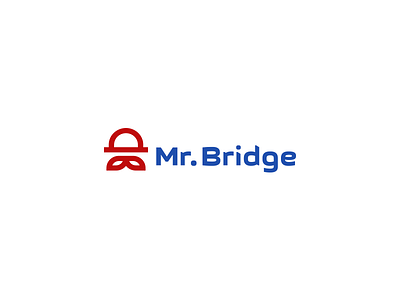 Mr. Bridge bridge character gentleman hat logo logotype man minimalism mustache
