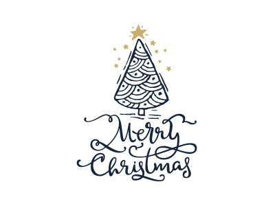 Merry Christmas calligraphy christmas fir tree happy lettering merry new type year