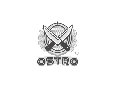 Ostro cook illustration knife logo logotype