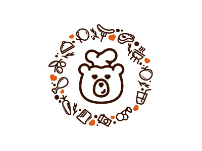 Misha Сhief bear cook cooking food logo logotype siberia