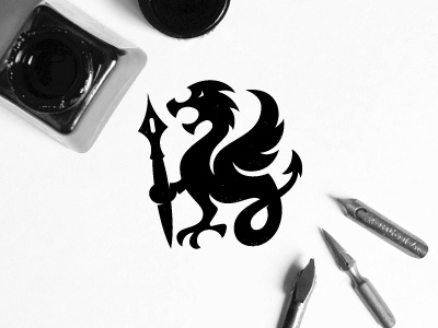 Zilant calligraphy illustration ink kazan logo logotype zilant