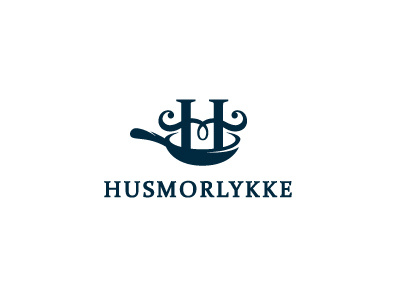 Husmorlykke brand cook housewive logo logotype personal blog style