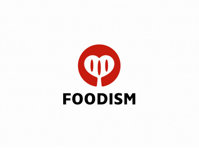 Foodism food heart logo logotype