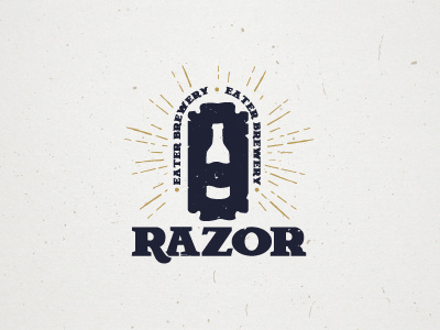 Razor Eater Brewery beer bottle brewery craft craft beer logo logotype razor style vintage