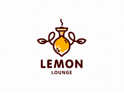 Lemon hookah lemon logo logotype style