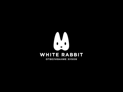 White Rabbit cute dentistry design logo logotype minimalism rabbit teeth tooth whitening