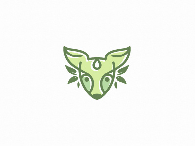 Doe cosmetic deer green logo logotype monoline nature