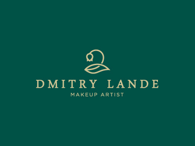 Dmitry Landе́ artist beauty gold lily of the valley logo logotype make up minimalism style swan