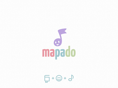 mapado audio book bookmark child kids logo logotype minimalism note