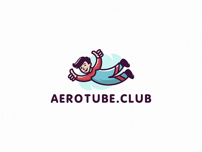 Aerotube aerotube aerotube boy branding character design fly illustration logo man sky vector