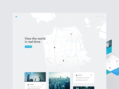 Twitter Live Concept animation concept geo map twitter ui ux web web design