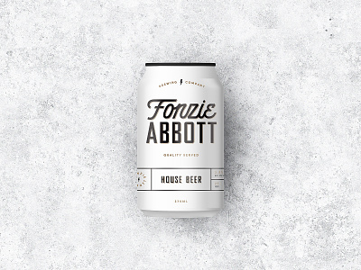 Fonzie Abbott Beer Can Design beer beer can can mockup packaging packaging design