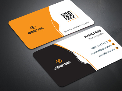 Corporate Business Card black brand identity businesscard card designs minimal design namecard newdesign orange stationery design visiting card visiting card design