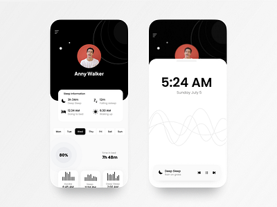 Sleep Tracking App design ui