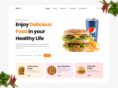 Food Ordering Website graphic design ui
