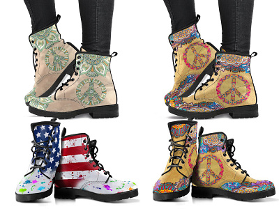 Mandala and 4th July Boots Design 4th july boots boots design custom boots design mandala design